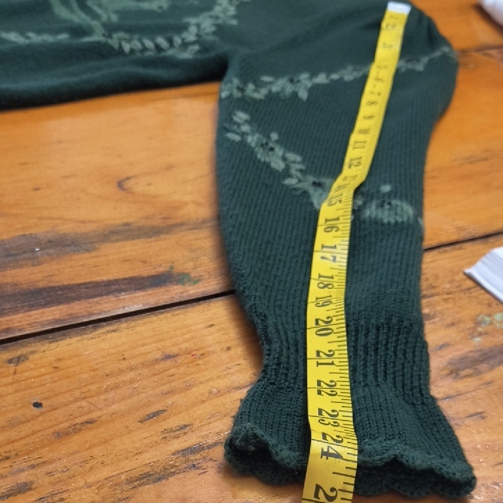 Herman Geist Green Sweater Deer Design Vintage Grandmacore Eclectic Cottagecore - Picture 14 of 14